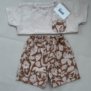 Wild Wawa Shorts and Pocket Tee Set 12-18M NWT